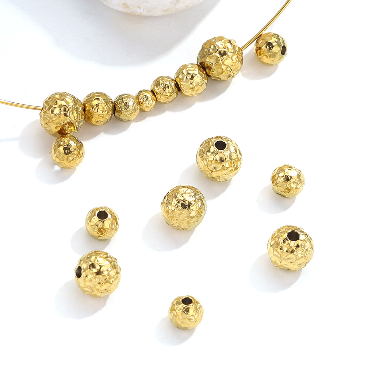 Textured Stainless Steel Tube Beads