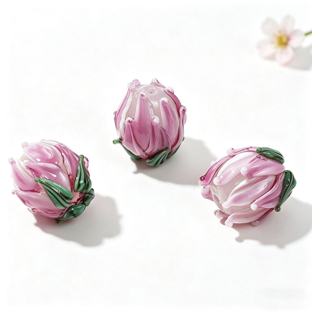 Tulip Flower Lampwork Beads