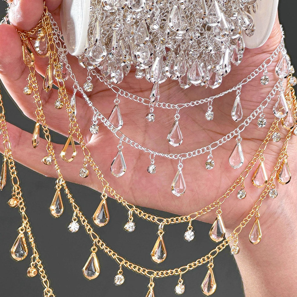 White Teardrop Chain – 10 Meters