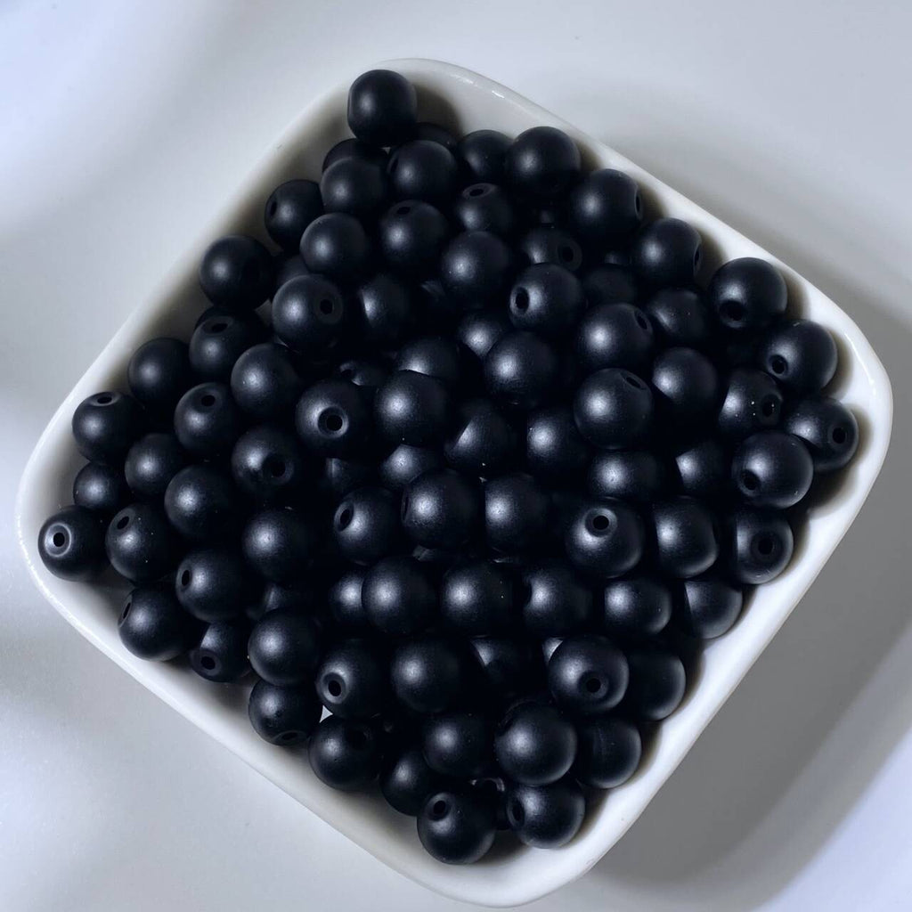 Natural Jade-Style Glass Round Beads