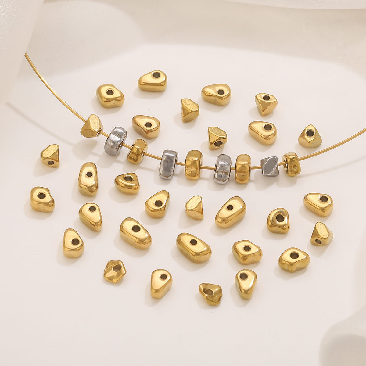 Irregular Stainless Steel Spacer Beads