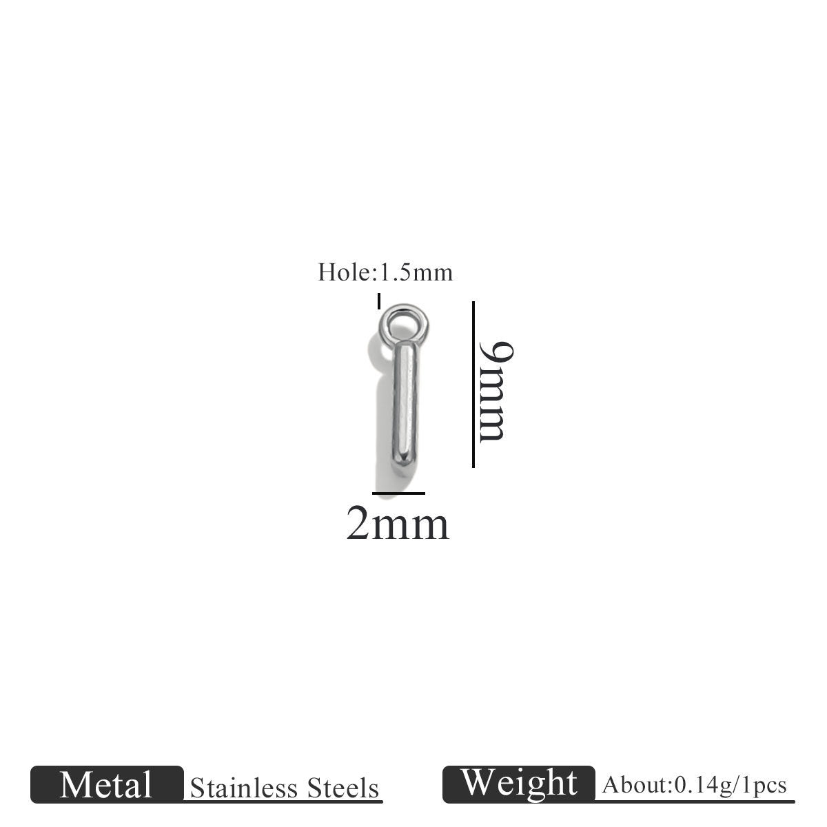 Mini A–Z Stainless Steel Round Letter Charms 10pcs