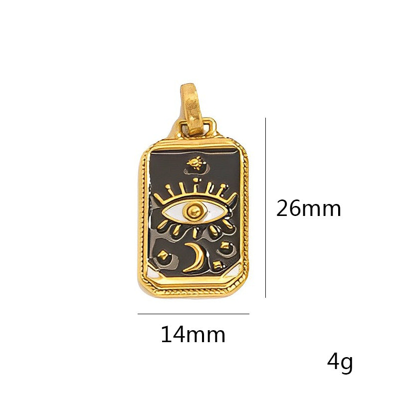 18K Gold-Tone Enamel Tarot Card Charms