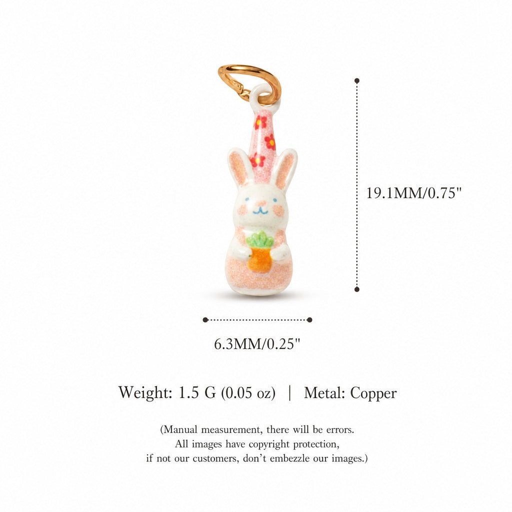 Gold-Tone Enamel Cartoon Animal Pendant Charms