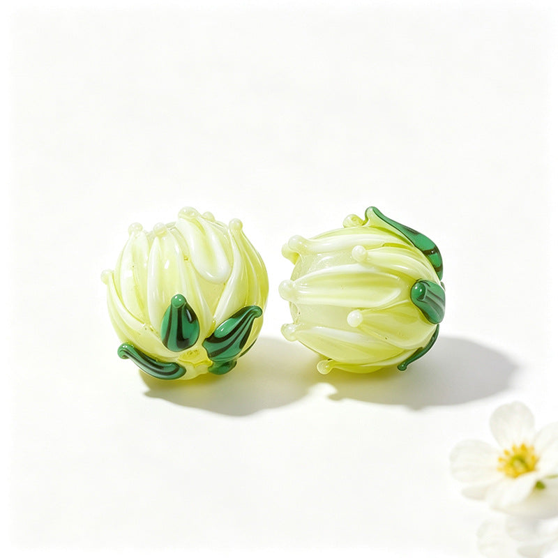 Tulip Flower Lampwork Beads