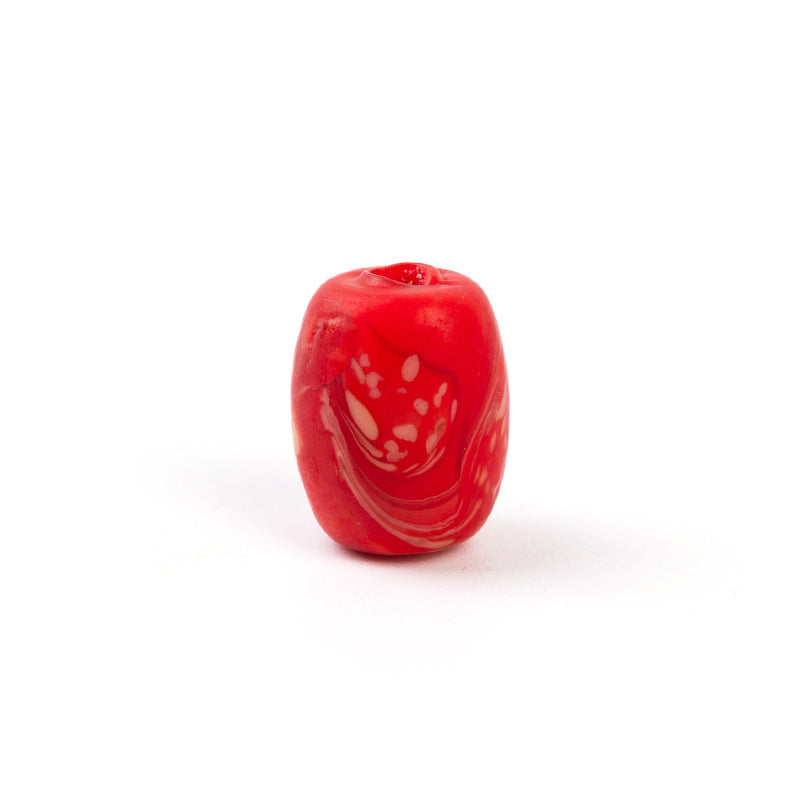 Hand-Painted Phoenix Tail Glazed Barrel Beads