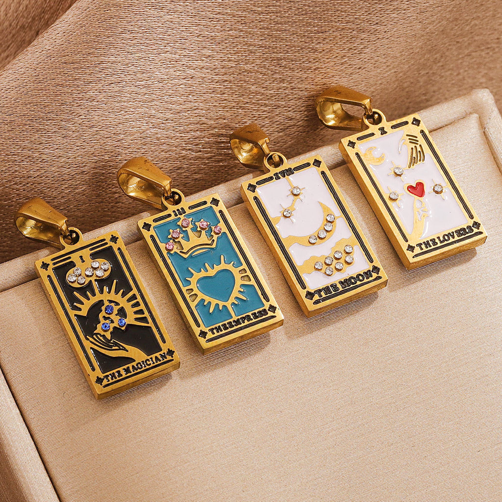 Vintage Tarot Card Pendant Charm