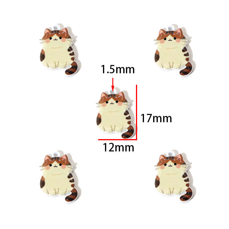 Cute Painted Cat Charms – Colorful Cartoon Cat Pendants for DIY Bracelets, Necklaces, Earrings & Hair Accessories