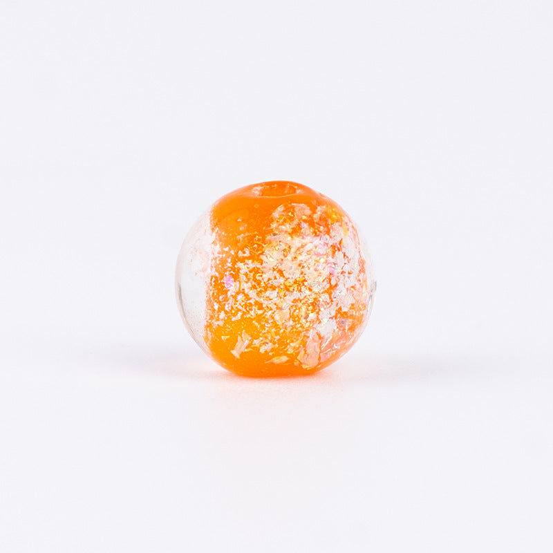 Color-Powder Glass Round Beads
