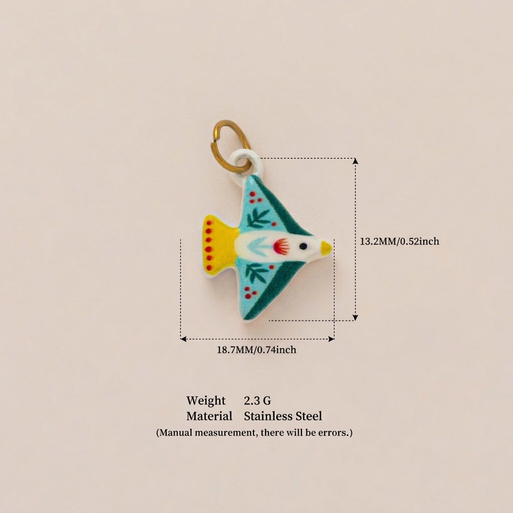Bird & Flower Pendant Charms