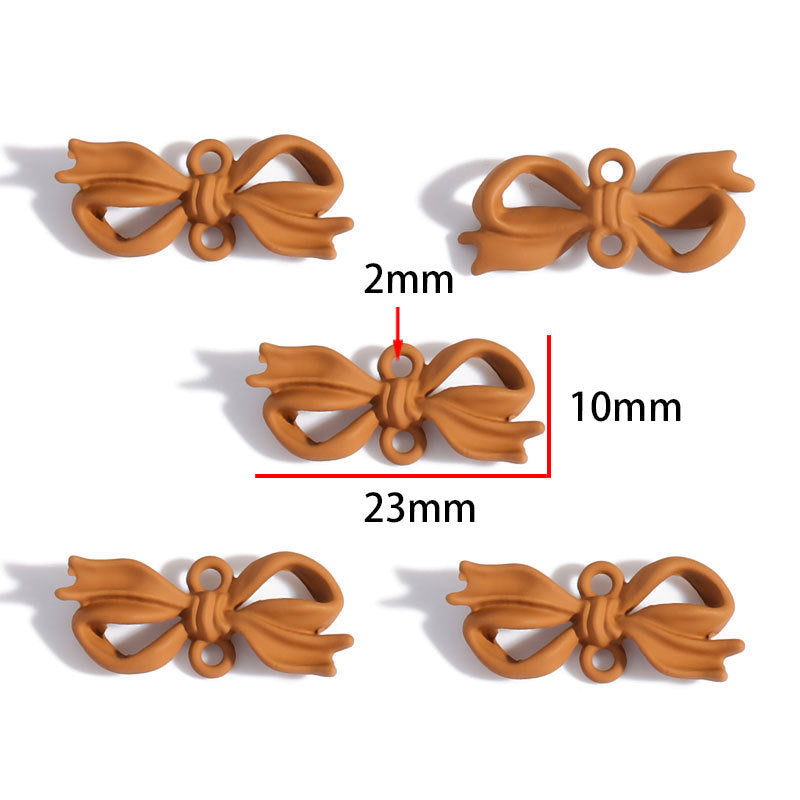 Colorful Painted Alloy Bow Charms – Fashion Ribbon Pendants for DIY Earrings, Necklaces, Hair Accessories & Jewelry Making