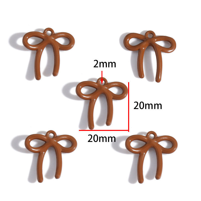 Colorful Painted Alloy Bow Charms – Fashion Ribbon Pendants for DIY Earrings, Necklaces, Hair Accessories & Jewelry Making