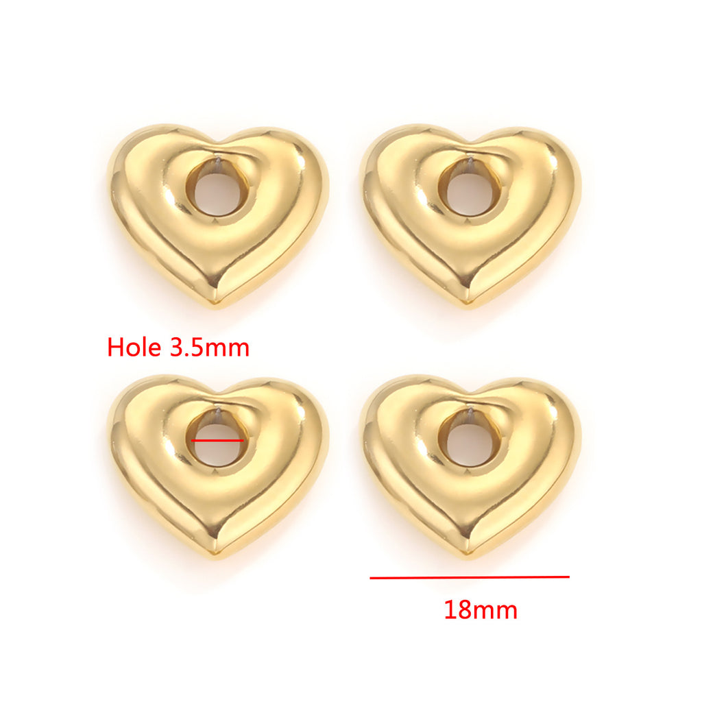Stainless Steel Large-Hole Geometric Spacer Beads 5pcs