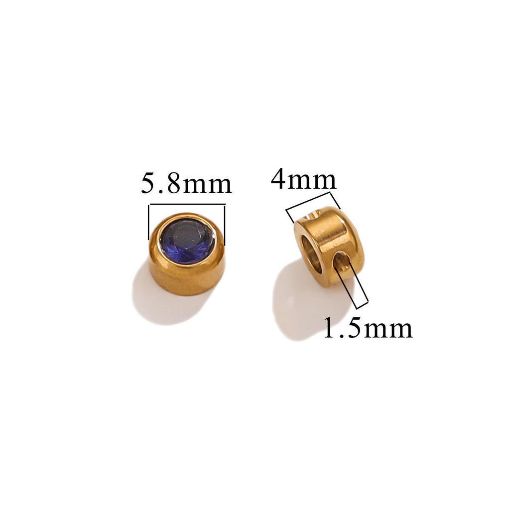 Colorful Rhinestone Stainless Steel Spacer Beads