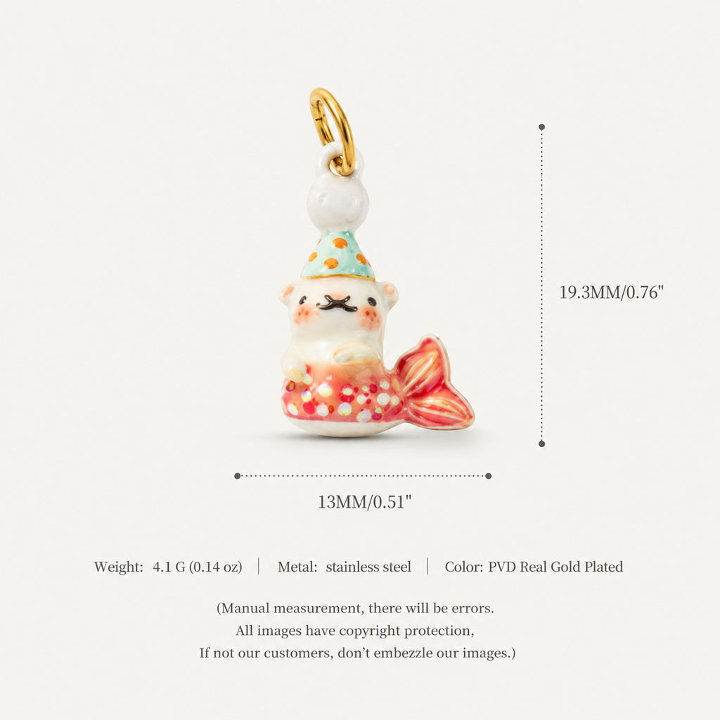 18K Gold-Plated Puppy Crystal Pendant Charms