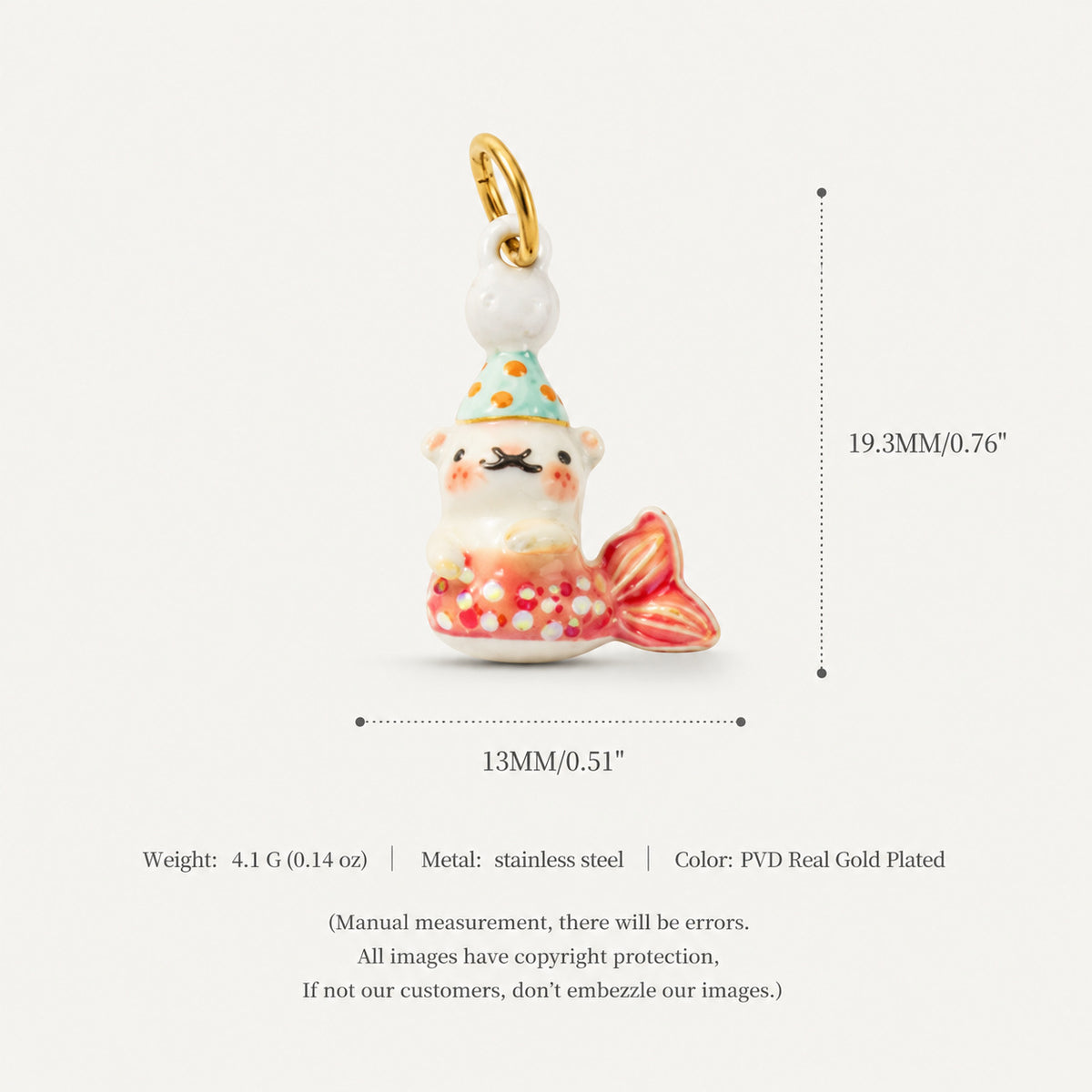 18K Gold-Plated Puppy Crystal Pendant Charms