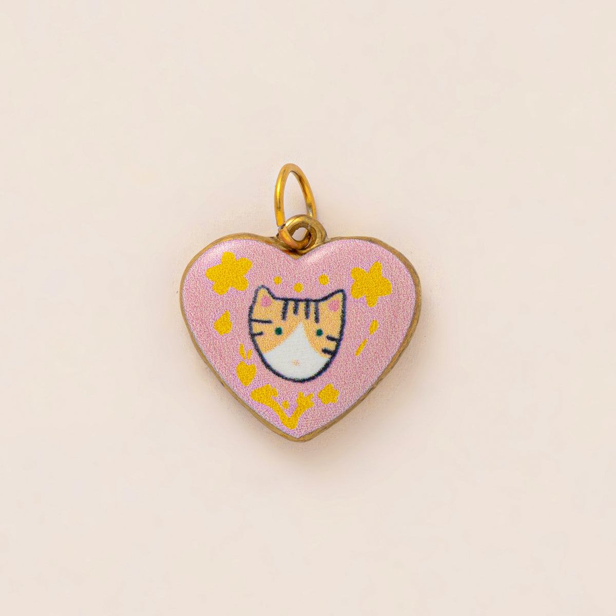 18K Gold-Plated Colorful Heart Pendant Charms