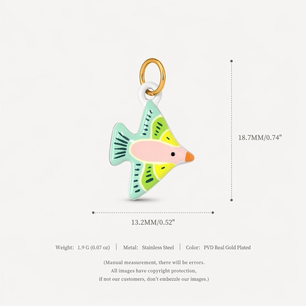 Bird & Flower Pendant Charms