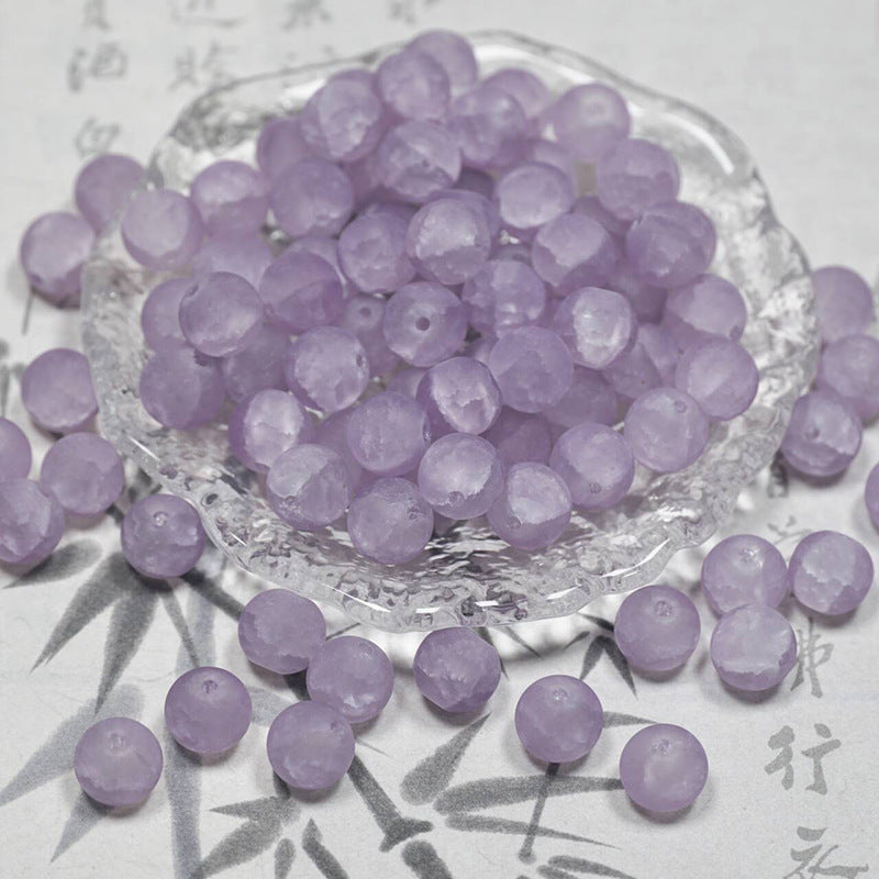 Frosted Moonlight Jade-Style Glass Beads