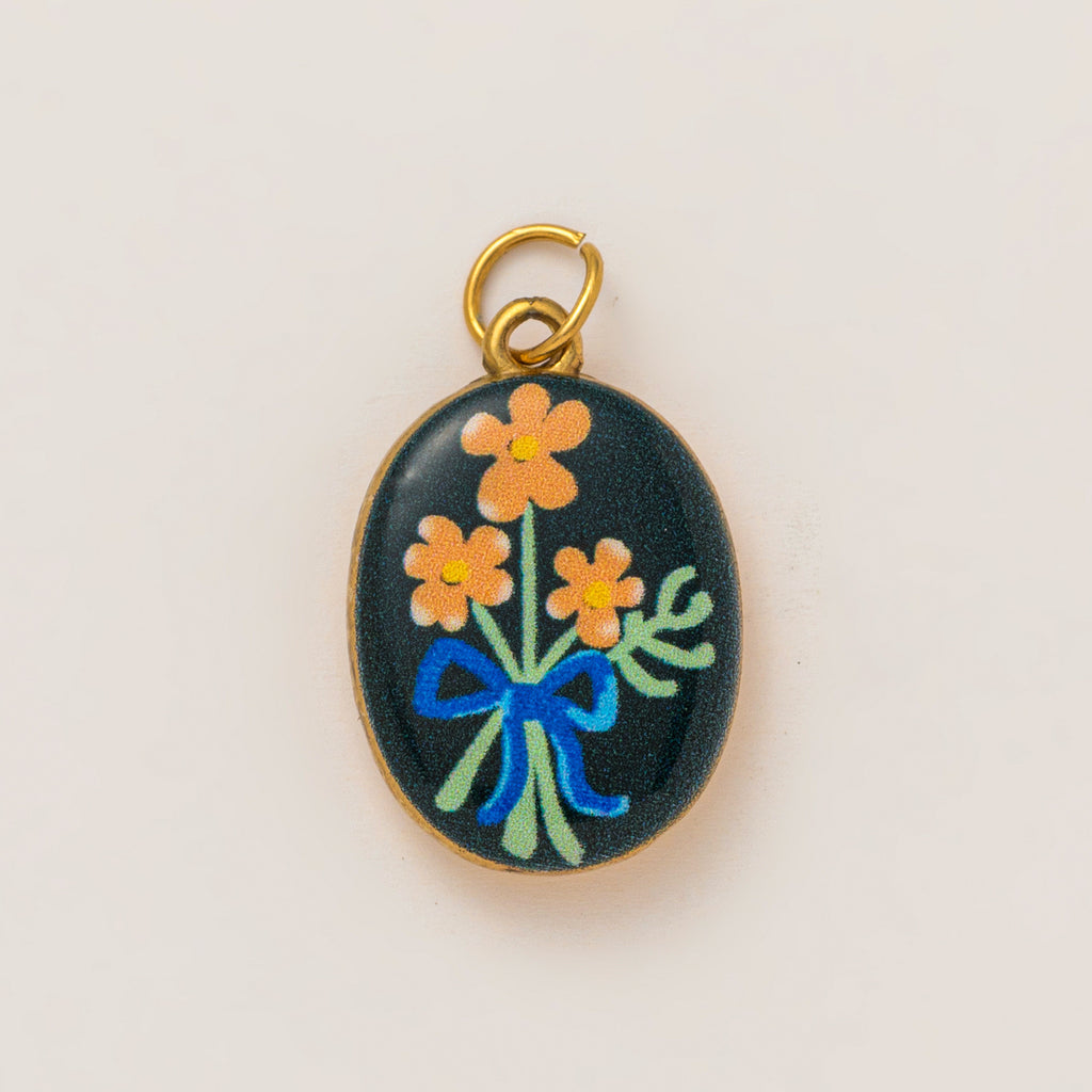 18K Gold-Plated Colorful Heart Pendant Charms