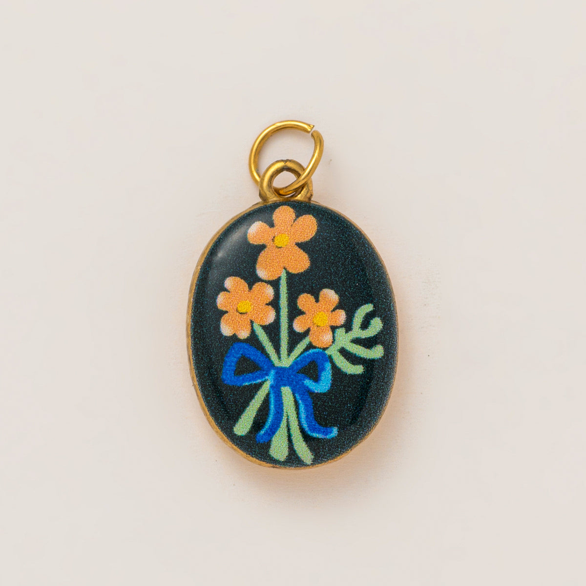 18K Gold-Plated Colorful Heart Pendant Charms