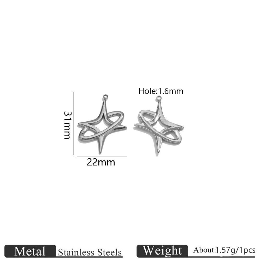 Stainless Steel Star & Jellyfish Pendant Charms