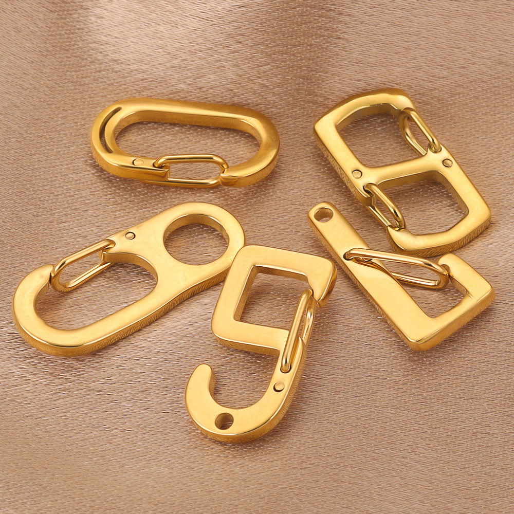 Stainless Steel Number Lobster Clasp Charms 4pc