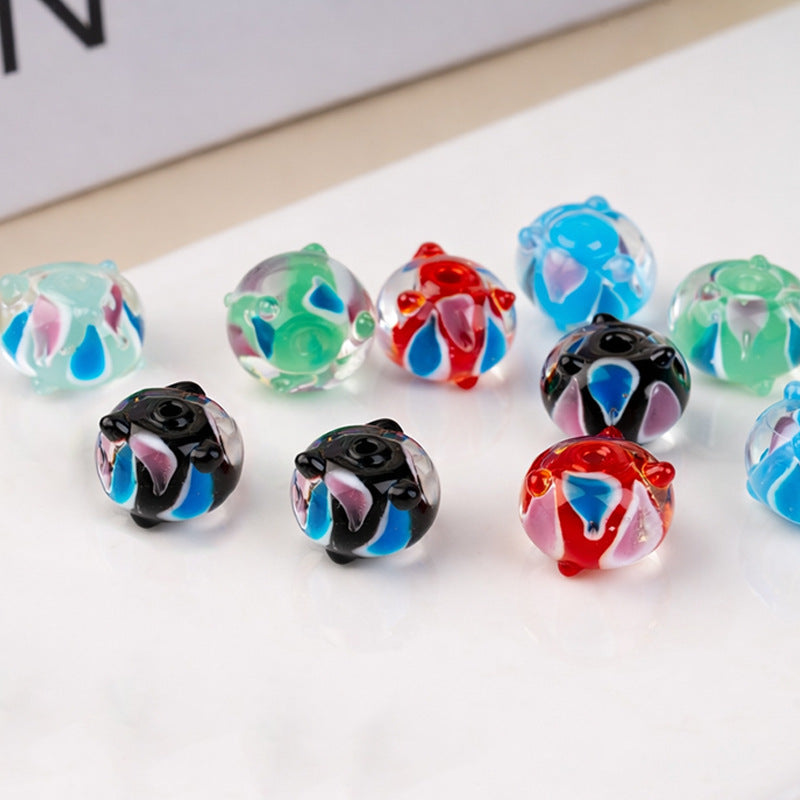 Handmade 3D Two-Tone Teardrop Lampwork Glass Beads