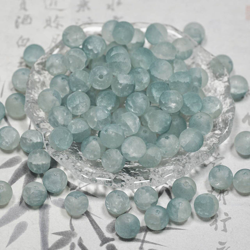 Frosted Moonlight Jade-Style Glass Beads