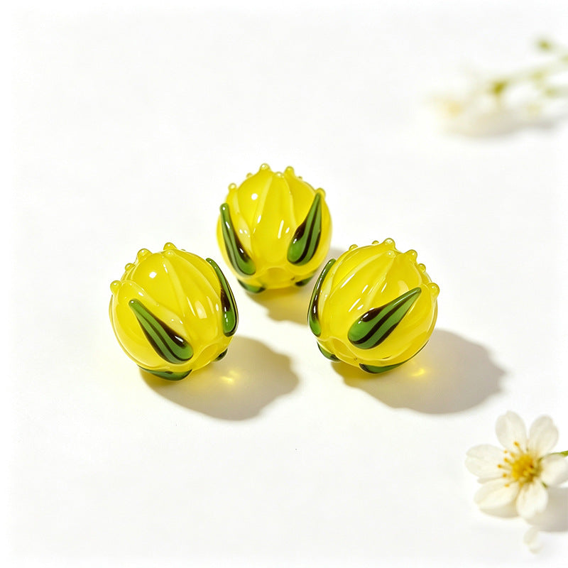 Tulip Flower Lampwork Beads