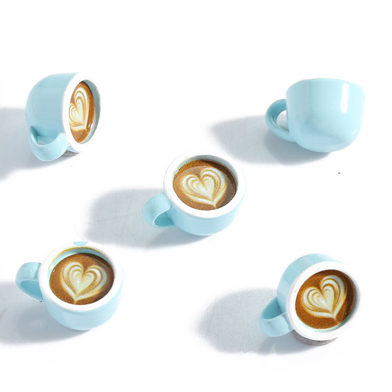 3D Painted Coffee Cup Charm – Engraved Mini Coffee Mug Pendant for DIY Keychains, Phone Charms, Bag Charms & Jewelry Making
