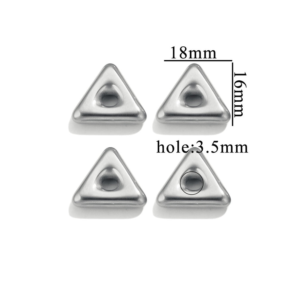 Stainless Steel Large-Hole Geometric Spacer Beads 5pcs