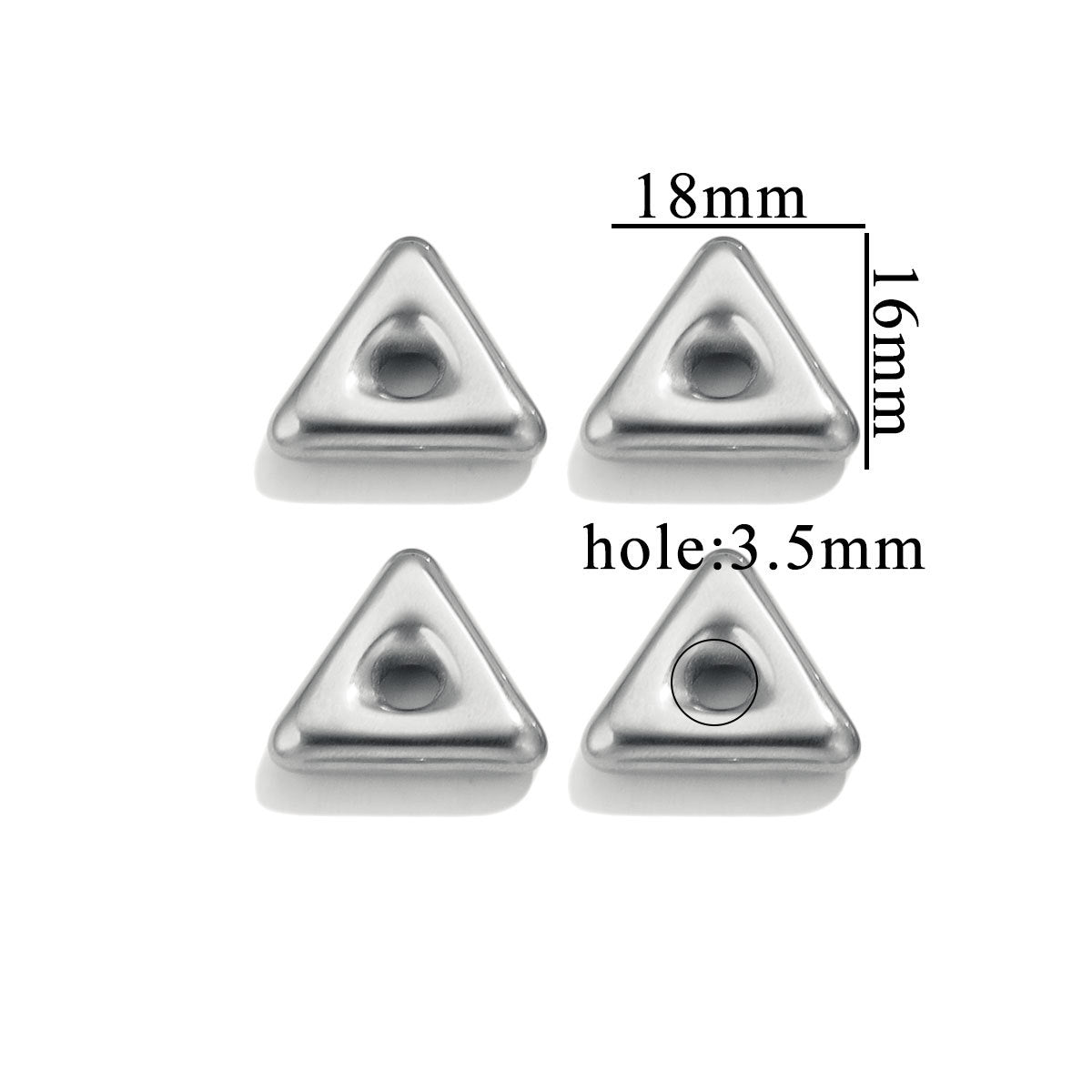 Stainless Steel Large-Hole Geometric Spacer Beads 5pcs
