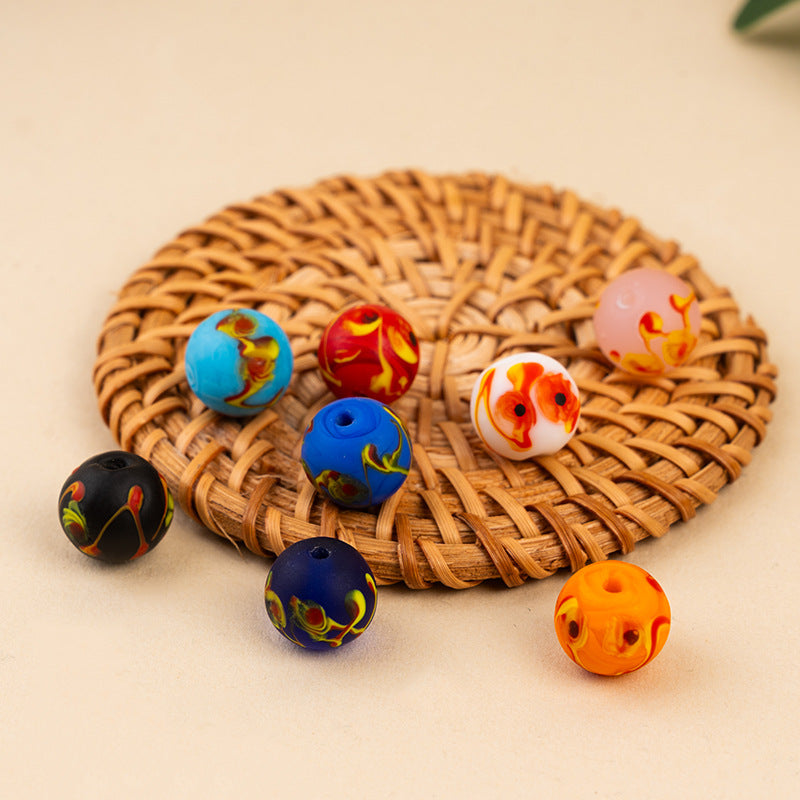 Hand-Painted Phoenix Eye Glass Beads