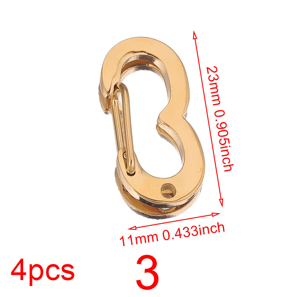Stainless Steel Number Lobster Clasp Charms 4pc