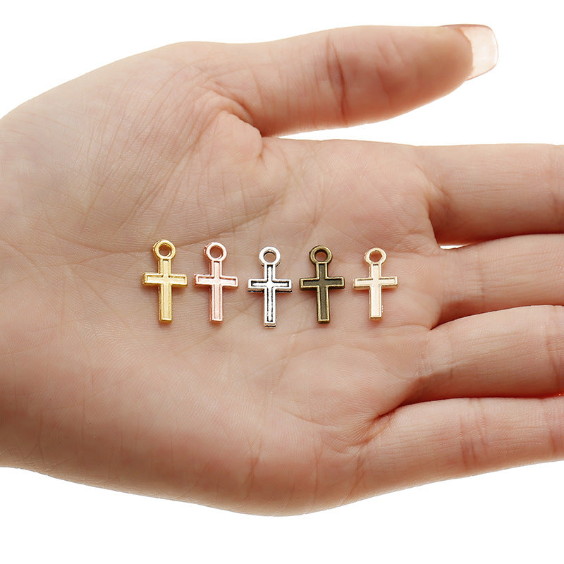 Vintage Alloy Cross Charms – Small Metal Cross Pendants for DIY Bracelets, Necklaces, Keychains & Jewelry Making