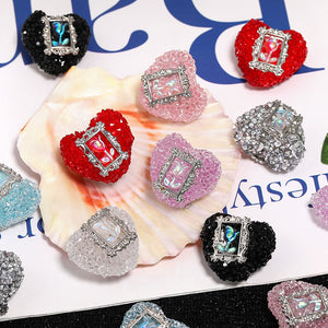 Rose Heart Rhinestone Ball Beads – Decorative Floral Accent Beads for DIY Bracelets, Beadable Pens & Jewelry Making
