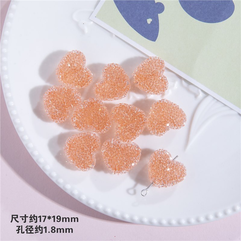 Candy Sugar Peach Heart Beads