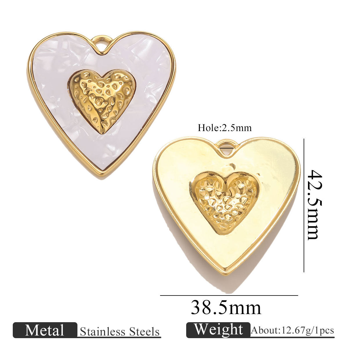 Large Enamel Heart Charm