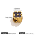 18K Gold-Plated Stainless Steel Four-Leaf Clover Large-Hole Spacer Beads 5pcs