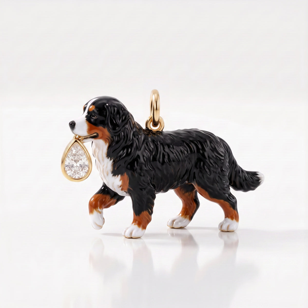 3D Puppy and Deer Crystal Pendant Charms