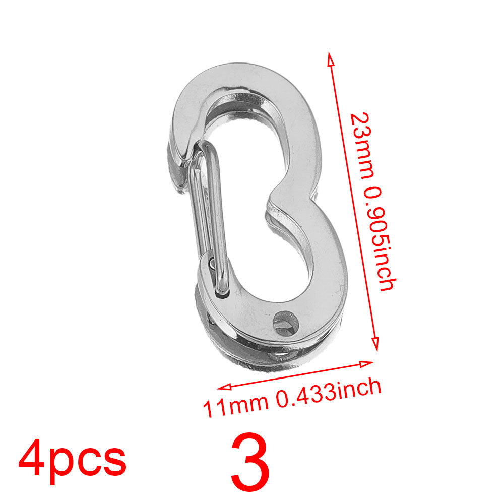 Stainless Steel Number Lobster Clasp Charms 4pc
