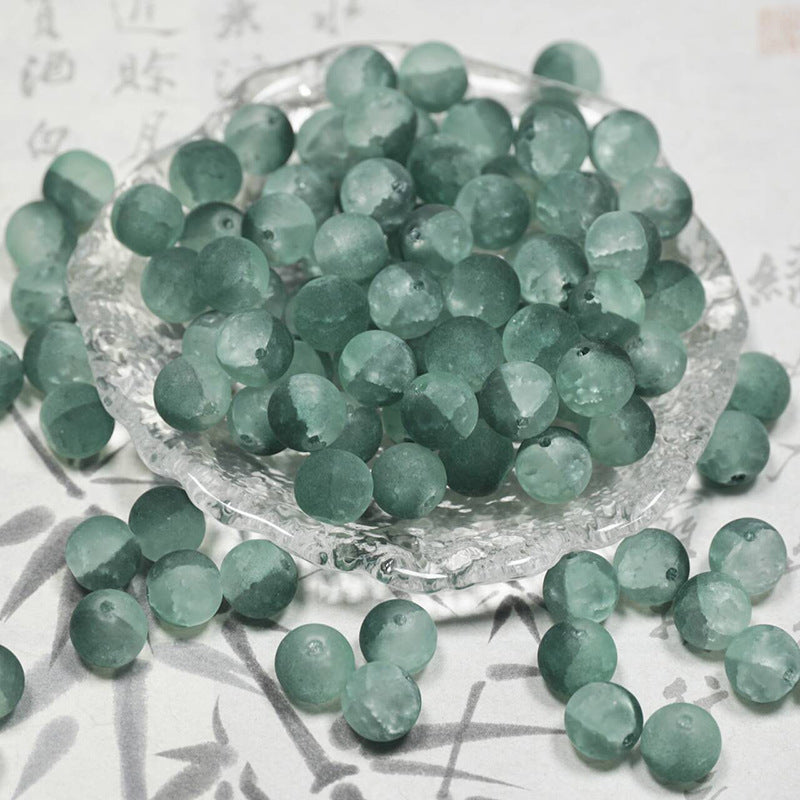 Frosted Moonlight Jade-Style Glass Beads