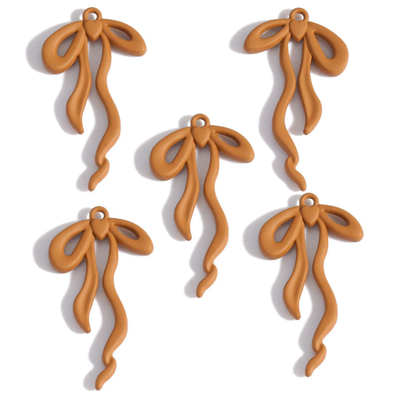 Colorful Painted Alloy Bow Charms – Fashion Ribbon Pendants for DIY Earrings, Necklaces, Hair Accessories & Jewelry Making