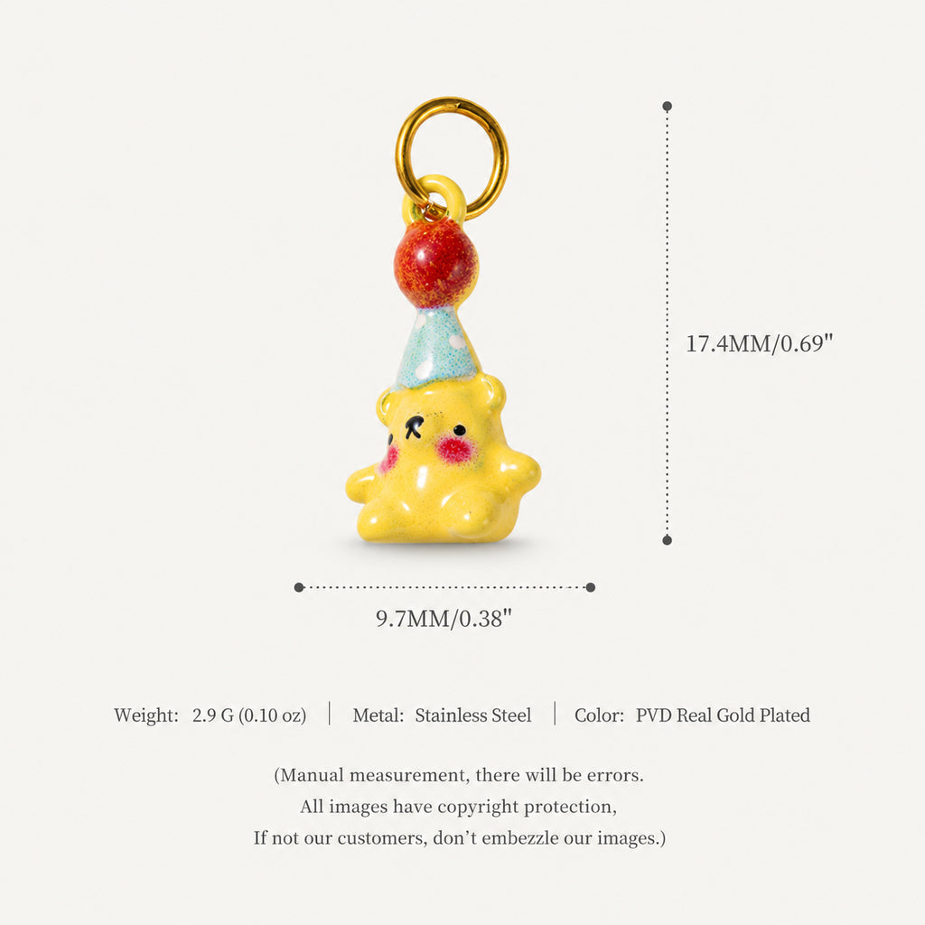 18K Gold-Plated Puppy Crystal Pendant Charms