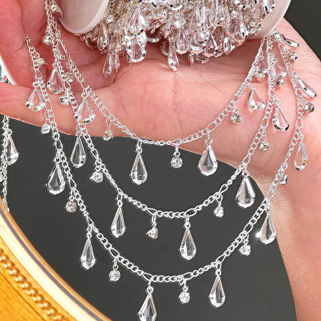 White Teardrop Chain – 10 Meters