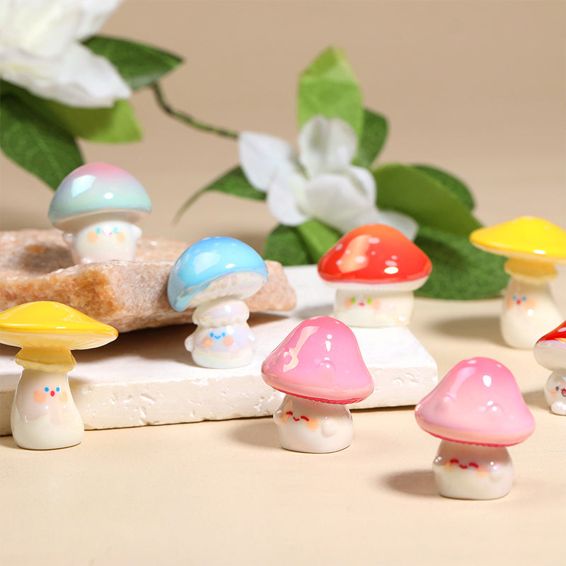 Cute Mushroom Resin Beads