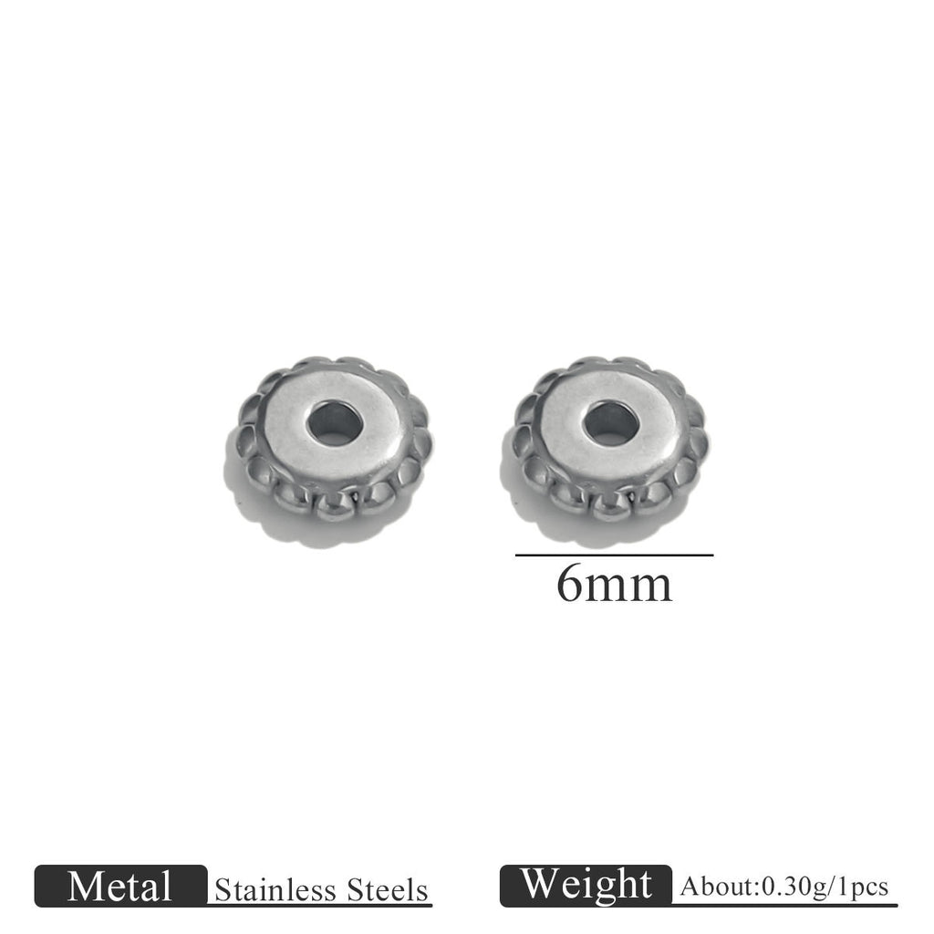 Dotted Gear Wheel Stainless Steel Spacer Beads