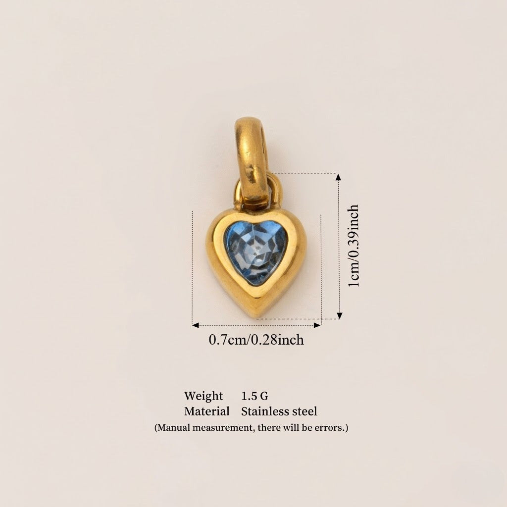 Heart Birthstone Charms