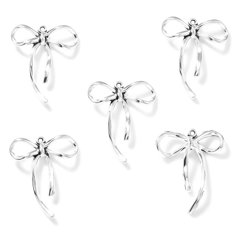 Colorful Alloy Bow Charms – Vintage Bow Tie Pendants for DIY Bracelets, Necklaces & Jewelry Making